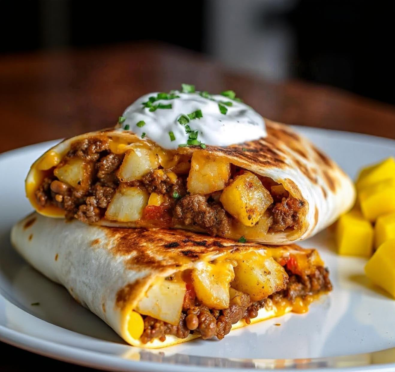 Chzy Beefy Spud Burrito